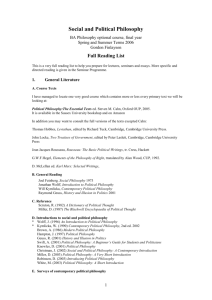 Political Philosophy Reading List