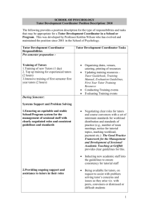 School Tutor Development Coordinator Position description ( DOC
