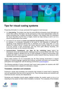 Tips for visual cueing systems