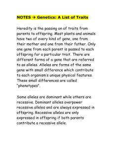 NOTES Genetics: A List of Traits
