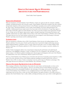 Oracle Database 10g on Windows: Architecture for Performance