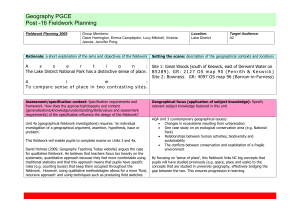 Fieldwork Planning 2004