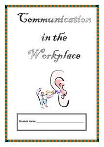 Communication in the Workplace – Student Workbook 2014
