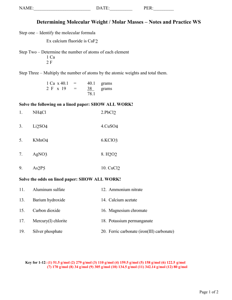 Percent Composition Key for 21 For Percent Composition Worksheet Answers