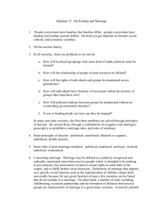 Handout 12: On Kinship and Marriage