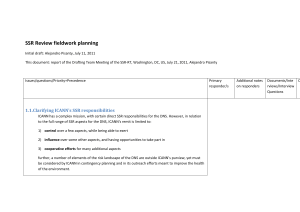 SSR Review fieldwork planning