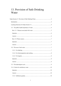 13. Provision of Safe Drinking Water