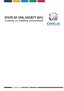 STATE OF CIVIL SOCIETY 2013: Creating an enabling environment