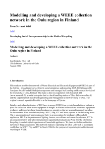 Modelling and developing a WEEE collection network in the Oulu