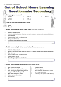 Example Consultation Survey Questionnaire