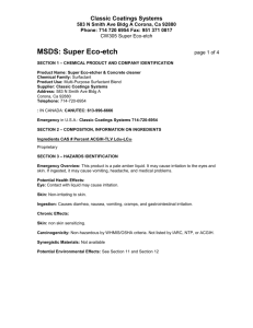MSDS - Classic Coatings Systems