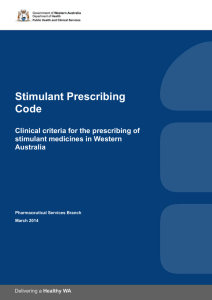 Stimulant prescribing code - Public Health