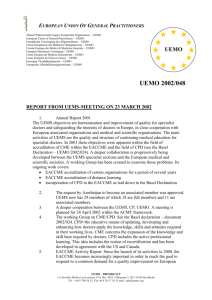 uems / eaccme - UEMO - European Union of General Practitioners