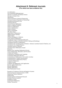 Refereed Journals List - Department of Mathematics and Statistics