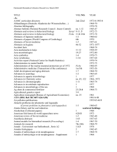 Dana Journal Discards - University of Massachusetts Medical