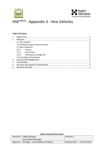 HSEP0918 Appendix 3 Hire Vehicles