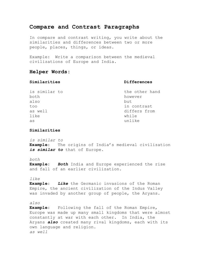 Compare Two Paragraphs For Differences In Word