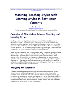 Matching Teaching Styles with Learning Styles in East Asian Contexts