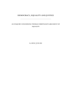 Chapter one- Christiano`s Argument of Equality