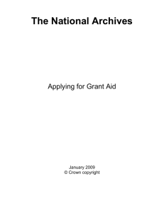 Applying for Grant Aid - The National Archives
