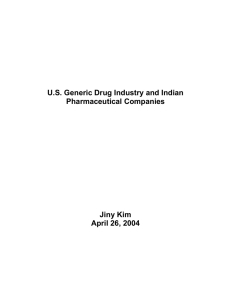 U.S. Generic Drug Industry and Indian Pharmaceutical