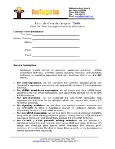 Lentiviral service request form