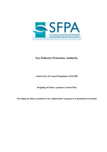 Control Plan Art 61(1) - Sea Fisheries Protection Authority