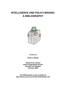 Intelligence and Policy Making: A Bibliography