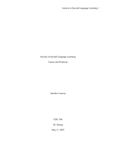 Anxiety in Second Language Learning: Causes and Solutions