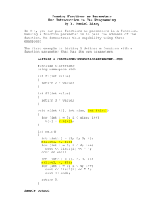 Passing Functions as Parameters