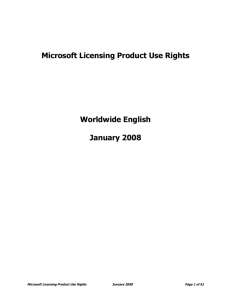 Microsoft Licensing Product Use Rights