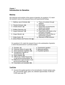 Pierce Genetics Testbank questions: Chapter 1