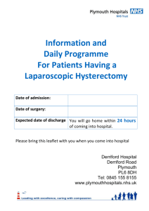 Laparoscopic Hysterectomy Patient Information Leaflet