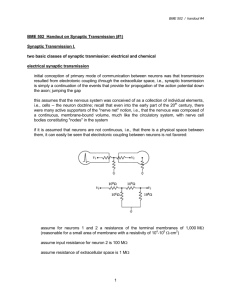 BME 502 Handout on Synaptic Transmission (#1)