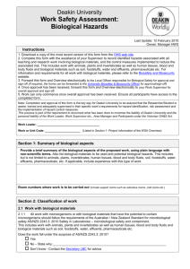 Biological Hazards form