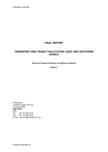 transport and trade facilitation: east and southern africa