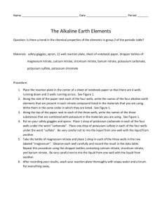 Alkaline Earth Elements Lab