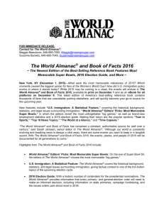 World Almanac 2016 Press Release