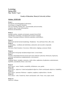 Lexicology - Spring 2004 - topics - IS MU