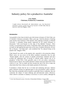 Industry Policy for a Productive Australia
