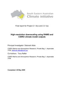 High-resolution downscaling using RAMS and CSIRO climate model
