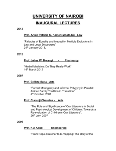 Inaugural Lectures from 1966