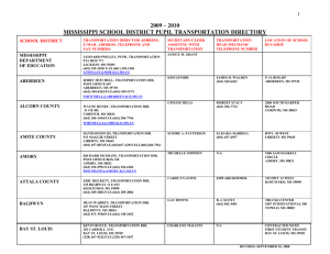 2008 mississippi school district pupil transportation directory