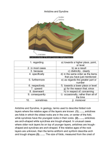Anticline and Syncline regarding a) towards a higher place, point, or