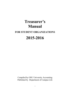 Student Organization Treasurer`s Manual