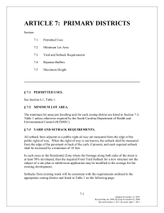 ARTICLE 7: RESIDENTIAL DENSITY AND