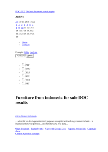 Furniture from Indonesia for Sale - DOC documents - Doc-Txt