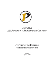 Overview of Personnel Administration