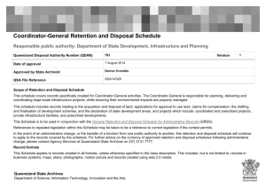 Coordinator-General Retention and Disposal Schedule QDAN703v1