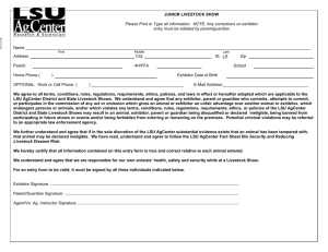 State Livestock Show Entry Form